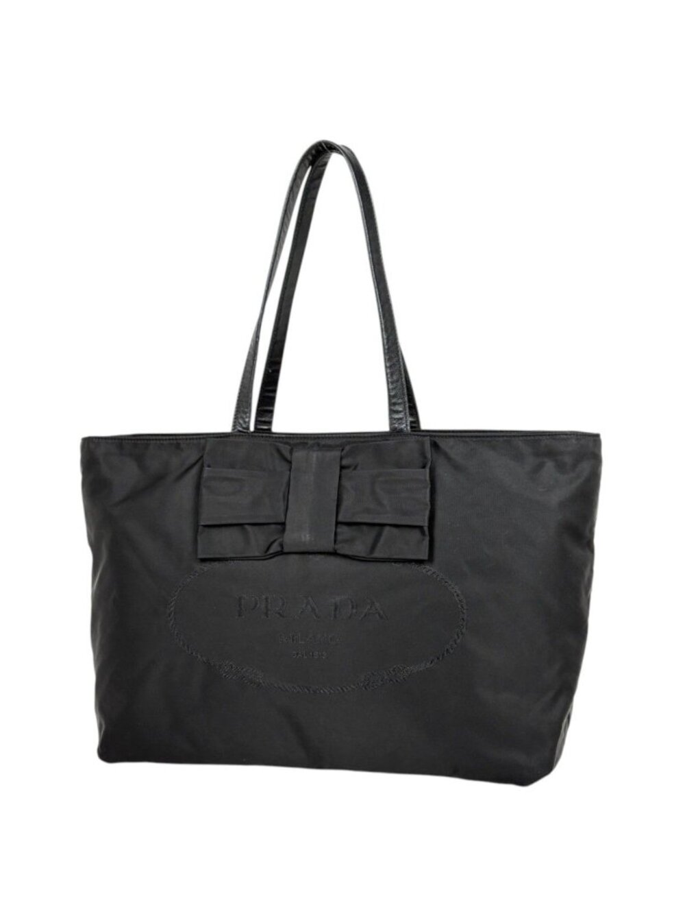 Prada Tote Bag Ribbon Nylon Nero